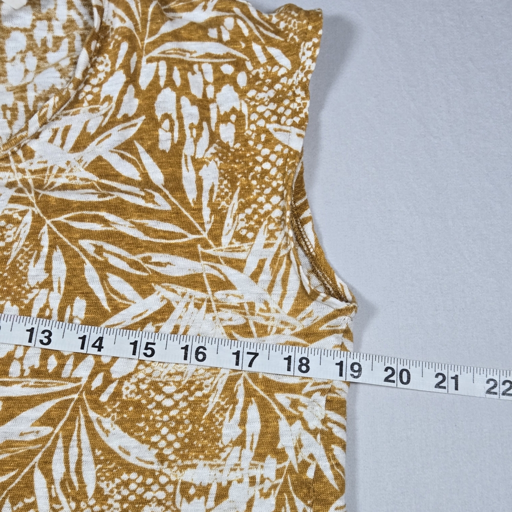 Christian Siriano NY 100% Linen Tropical Leaf Blouse Size Medium - Picture 8 of 10